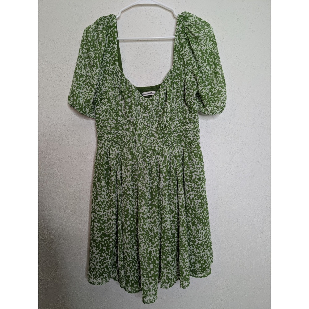 Abercrombie & Fitch‎ Emerson Balloon Sleeve Mini Dress Green Floral Size Medium